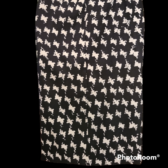NWT Cleo 4 Dress Midi Houndstooth Patern Pockets Back Zipper Black and White - Picture 11 of 14